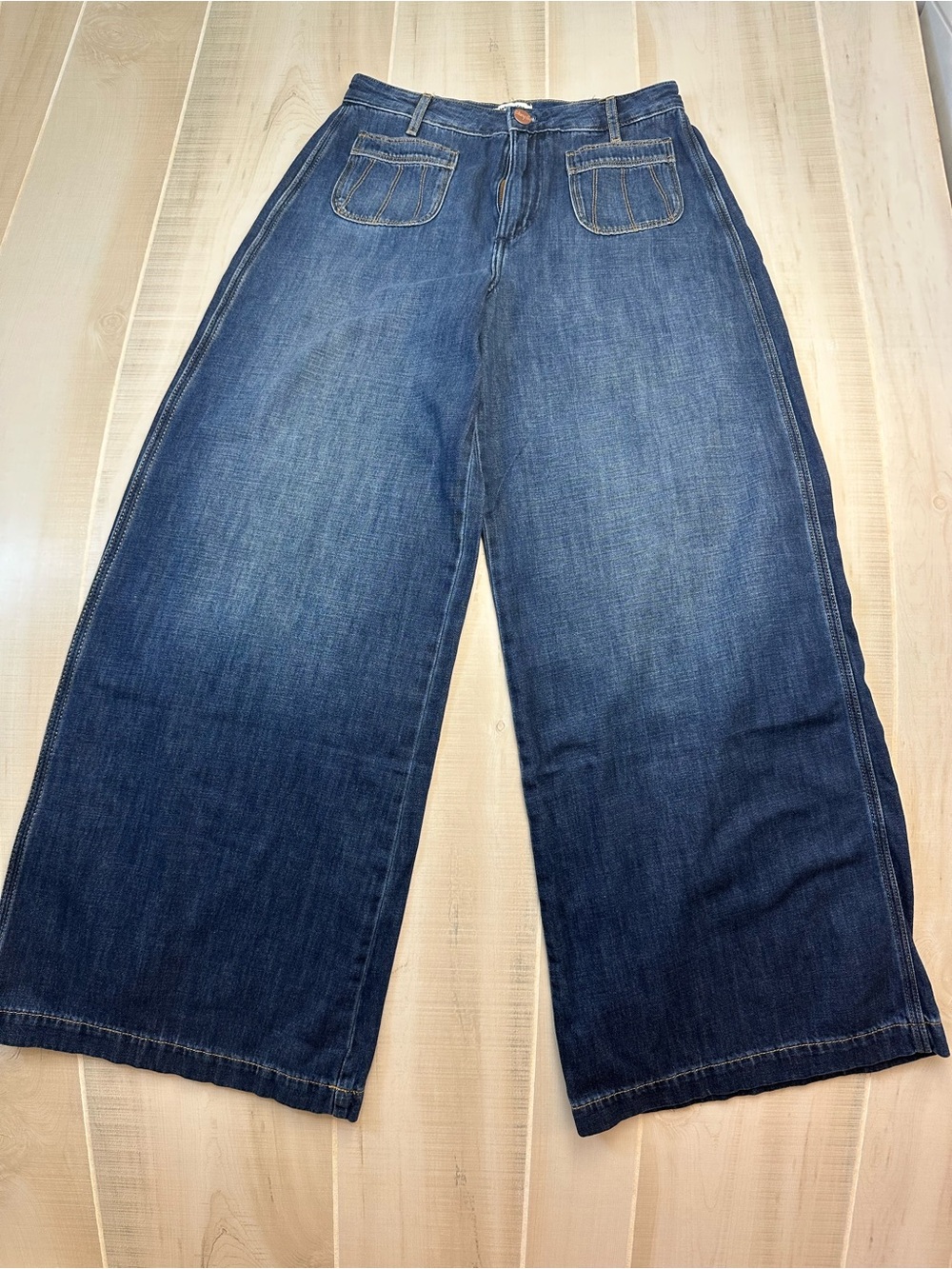 NWT Wrangler High Rise Trouser Wide Leg Women's Jeans - Dark Wash